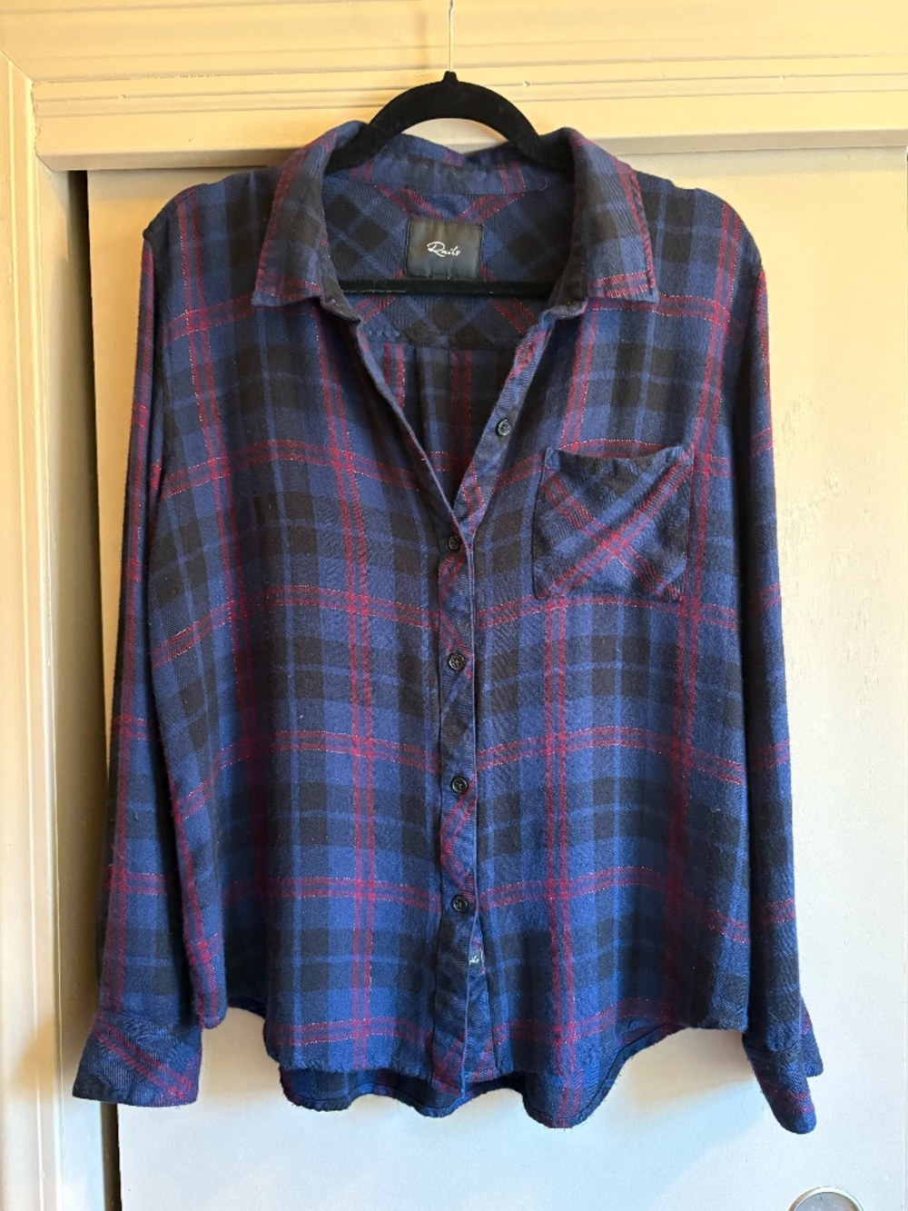 Rails plaid button down shirt size L